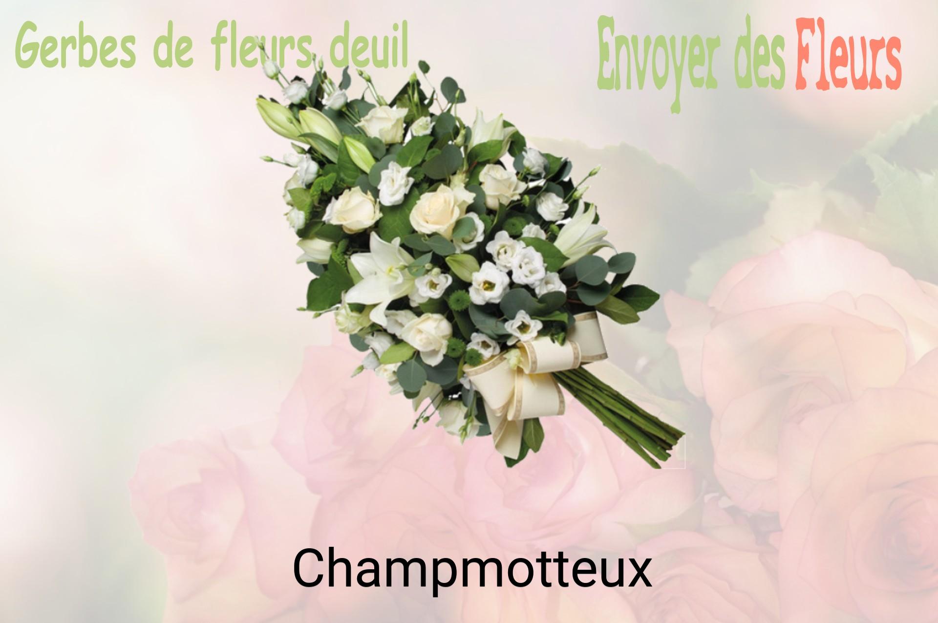 Gerbe de fleurs de deuil livrée à Champmotteux